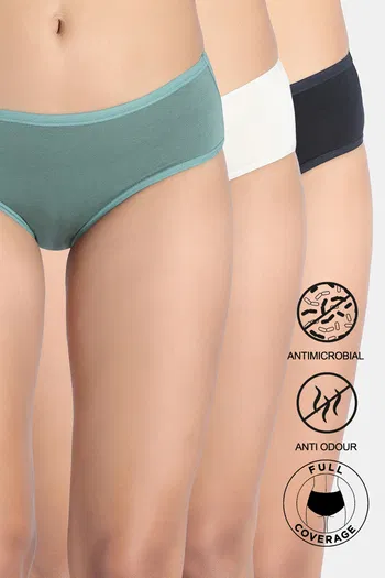 Buy Zivame Low Rise Full Coverage Hipster Panty (Pack of 3) - Multicolor